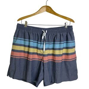 Chubbies Swim Trunks 2XL The Retro Sets Blue Multi Striped Lined 6.5"
